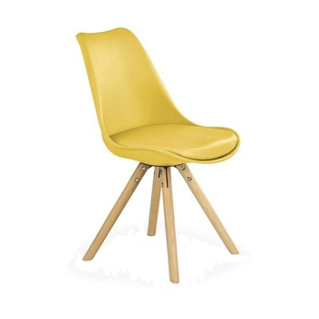 Scaun living tapitat piele ecologica AX Q301 galben Scaun living tapitat piele ecologica AX Q301 galben