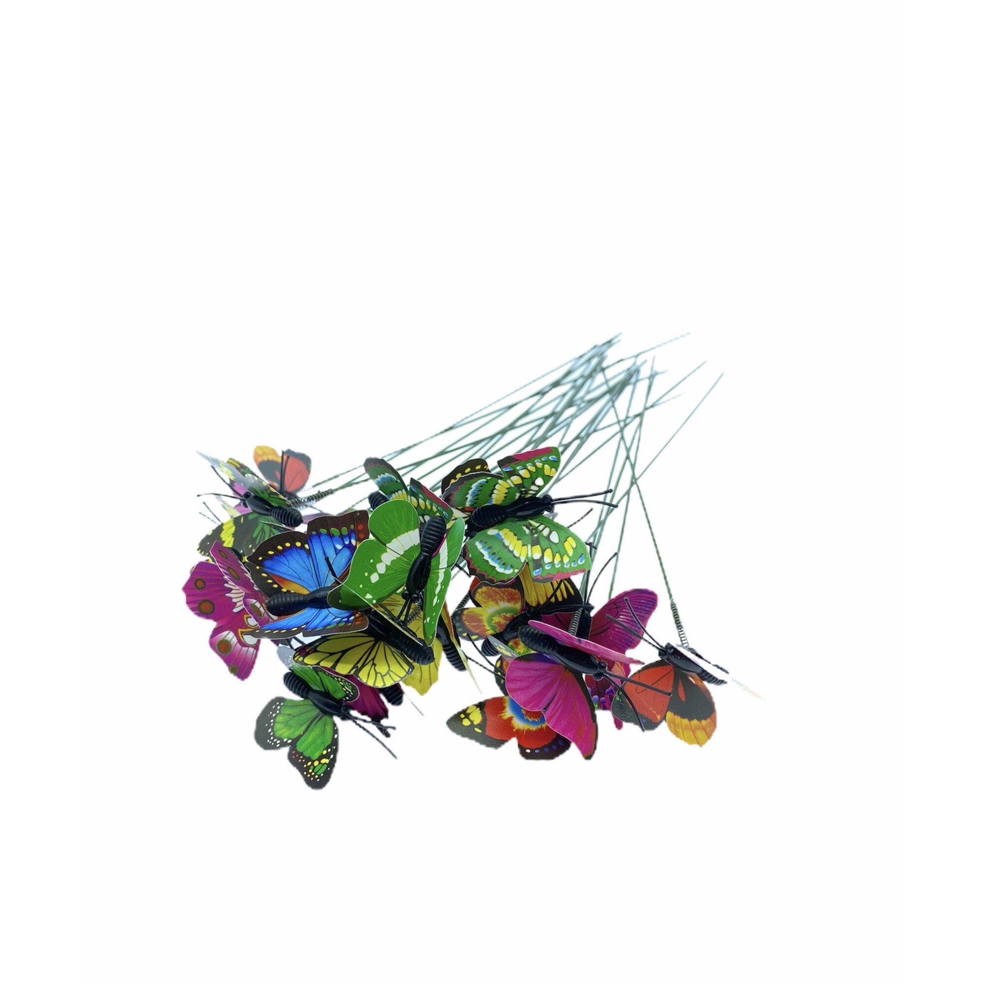 Set 25 fluturi decorativi cu tije, 3cm