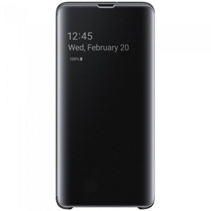 PlanetPhone védőtok, Samsung Galaxy A52s, Flip Cover, Clear View, Mirror Stand, fekete