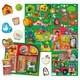 Пъзел Headu Montessori - Фермата, 6 картонени подложки, 36 форми