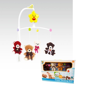 Carusel muzical AKU pentru Bebelusi, din Bumbac moale cu figurine Ursuleti, Jucarie non toxica AK5018 Carusel muzical AKU pentru Bebelusi, din Bumbac moale cu figurine Ursuleti, Jucarie non toxica AK5018