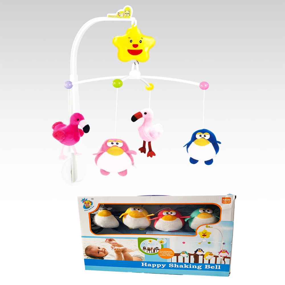 Carusel muzical AKU pentru Bebelusi, din Bumbac moale cu figurine Pasarele, Jucarie non toxica AK5019