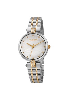 AKRIBOS XXIV, Ceas analog decorat cu cristale , Argintiu/Auriu AKRIBOS XXIV, Ceas analog decorat cu cristale , Argintiu/Auriu