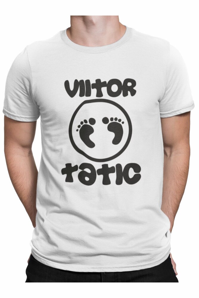 Tricou personalizat pentru el, viitor tatic, Alb, Alb