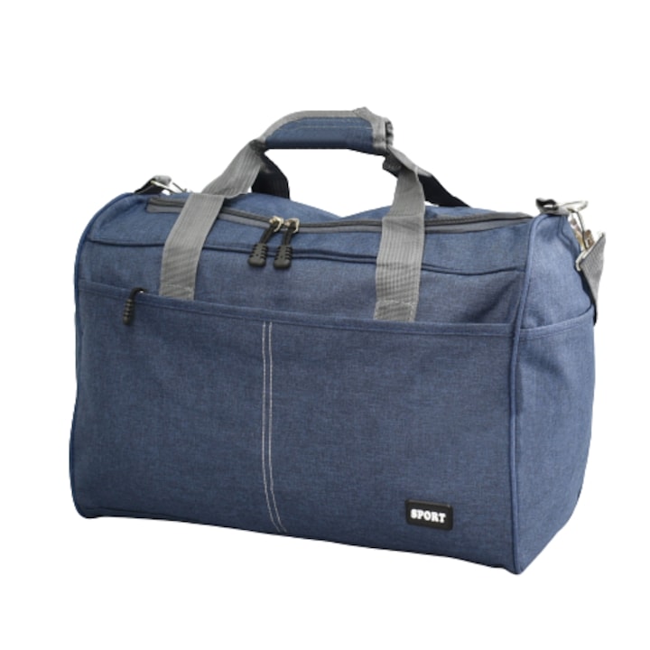 Geanta de voiaj pentru bagaj de mana, 20x30x40 cm, Textil, 24l, Albastru