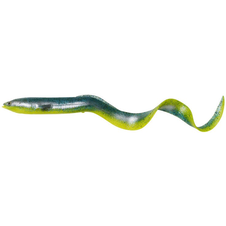 Set Naluci Savage Gear 3D Real Eel 15cm 12G Green Yellow Glitter 3Buc/plic