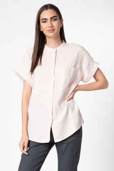 Stefanel, Camasa de in cu guler Mao, Roz pal, S Stefanel, Camasa de in cu guler Mao, Roz pal, S