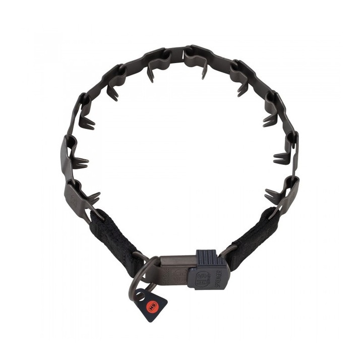 Zgarda Hermann Sprenger Neck-Tech Sport pentru dresaj, din otel inoxidabil negru mat cu catarama rapida 60 cm