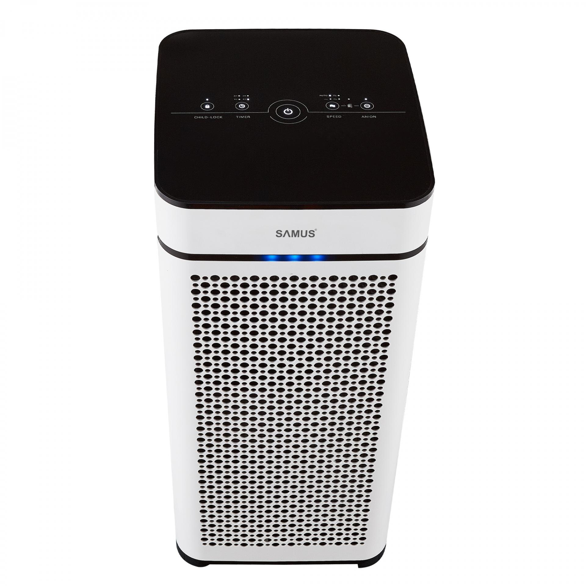 Purificator de aer SAMUS, 3 trepte, 52 W, ionizator aer, panou de comanda tactil, Wi-fi, 40 mp