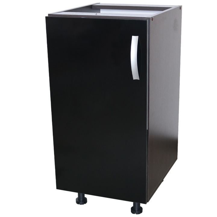 Corp inferior cu 1 usa Zebra, Wenge / Negru, fara blat, 40 x 82 x 50 cm