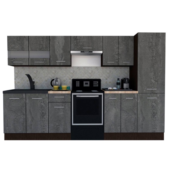 Set Bucatarie Marina New 290 3A1, Wenge / Decor K352, 290 x 195,5 x 60 cm