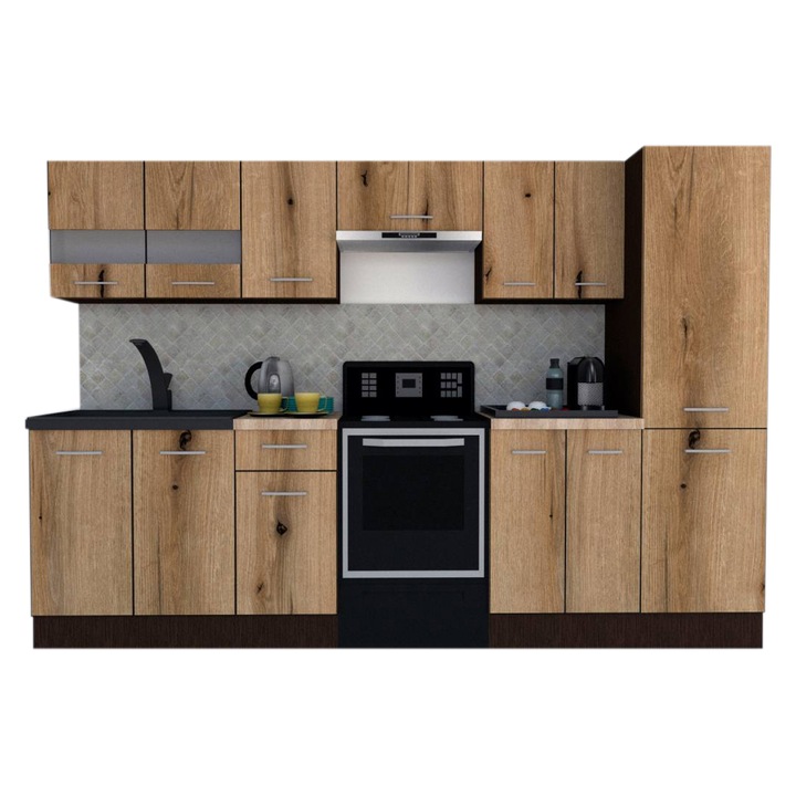 Set Bucatarie Marina New 290 3A1, Wenge / Decor K365, 290 x 195,5 x 60 cm