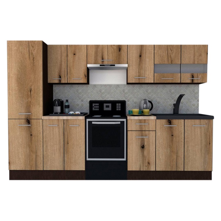 Set Bucatarie Marina New 290 3A2, Wenge / Decor K365, 290 x 195,5 x 60 cm