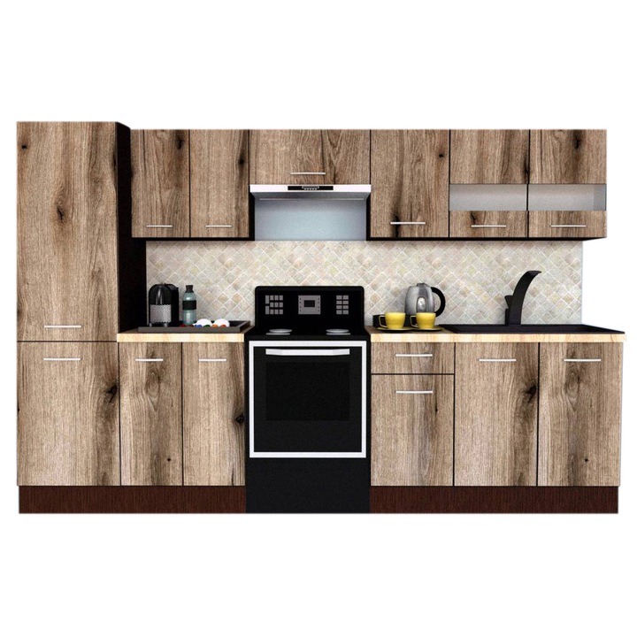 Set Bucatarie Marina New 290 3B1, Wenge / Decor K366, 290 x 195,5 x 60 cm