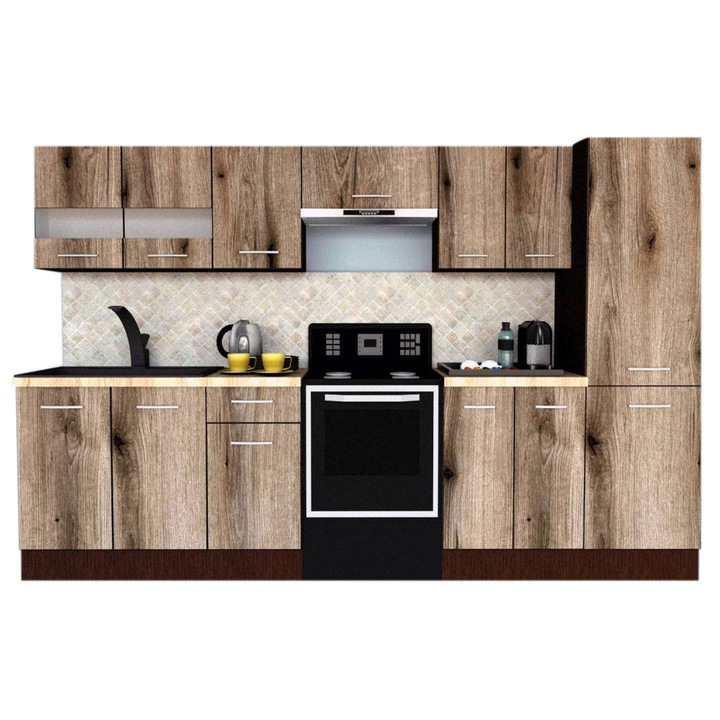 Set Bucatarie Marina New 290 3B2, Wenge / Decor K366, 290 x 195,5 x 60 cm