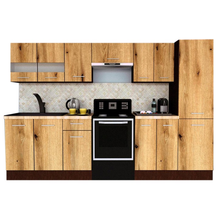 Set Bucatarie Marina New 290 3B2, Wenge / Decor K365, 290 x 195,5 x 60 cm