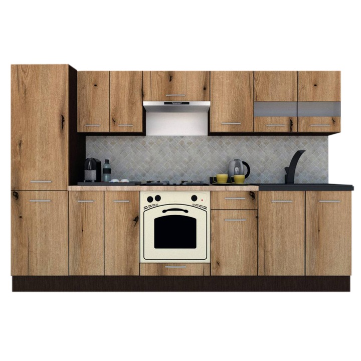 Set Bucatarie Marina New 290 4A2, Wenge / Decor K365, 290 x 195,5 x 60 cm