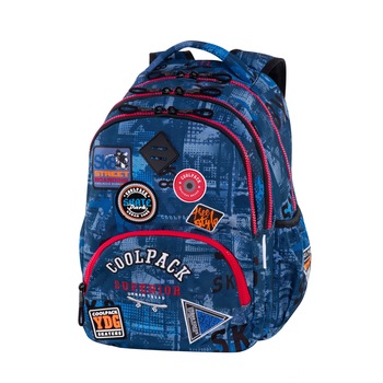 Ghiozdan Coolpack BENTLEY badges B, albastru, 44 x 32 x 15 cm Ghiozdan Coolpack BENTLEY badges B, albastru, 44 x 32 x 15 cm