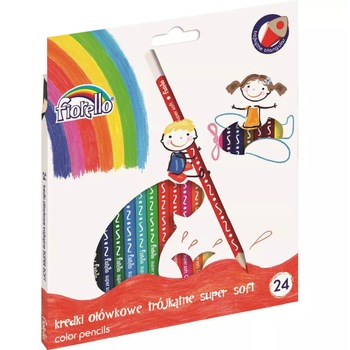 Set 24 Creioane colorate Fiorello Super Soft Set 24 Creioane colorate Fiorello Super Soft