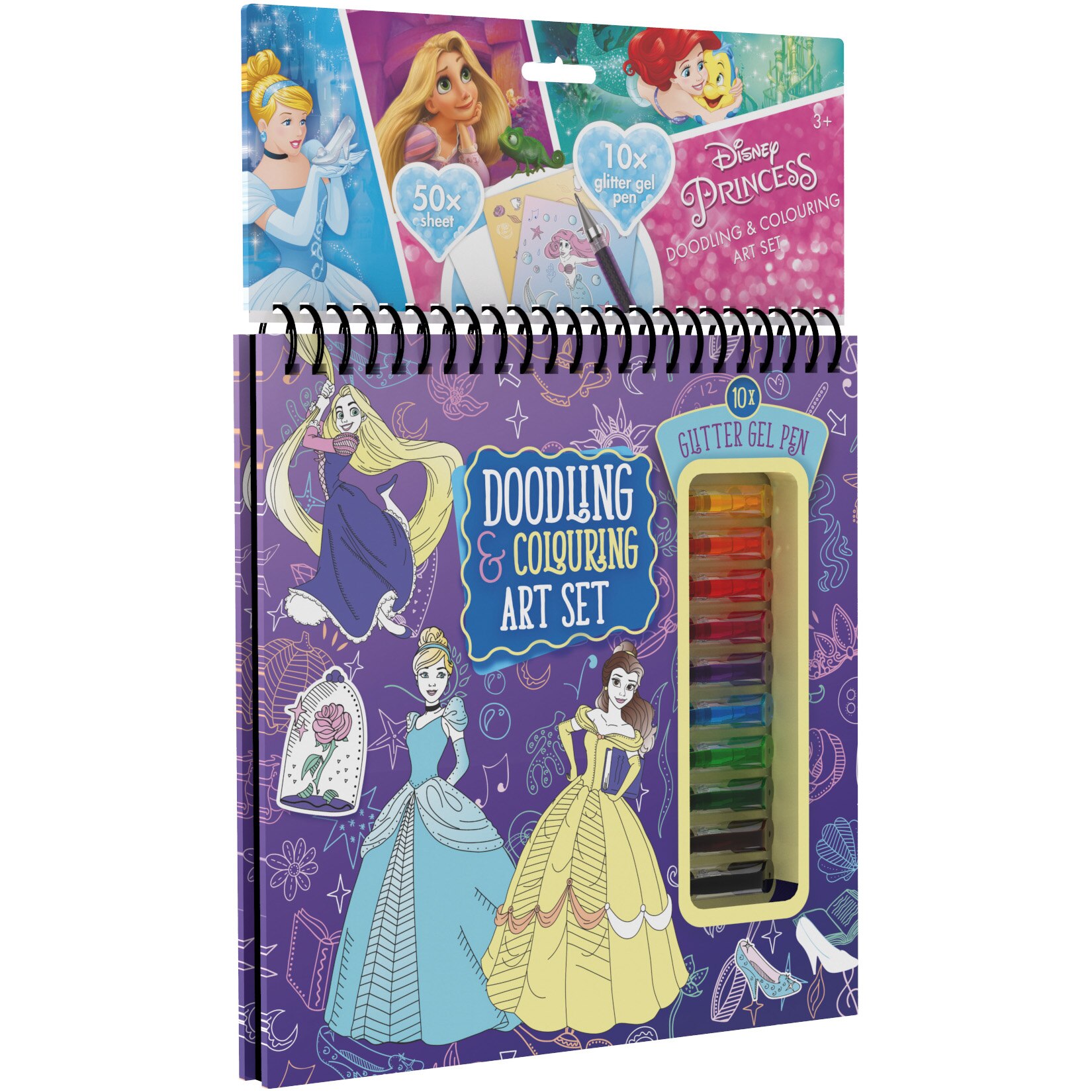 Set creativ Princess plase de colorat si pixuri cu gel