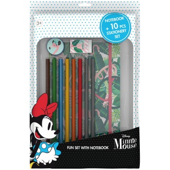 Pachet Agenda A5 +ascutitoare, radiera, 2 creioane, 6 creioane colorate - Minnie Mouse Pachet Agenda A5 +ascutitoare, radiera, 2 creioane, 6 creioane colorate - Minnie Mouse