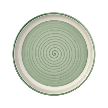 Platou pentru servire, Villeroy & Boch, Clever Cooking, Ø 26 cm, portelan, pictat manual, verde Platou pentru servire, Villeroy & Boch, Clever Cooking, Ø 26 cm, portelan, pictat manual, verde