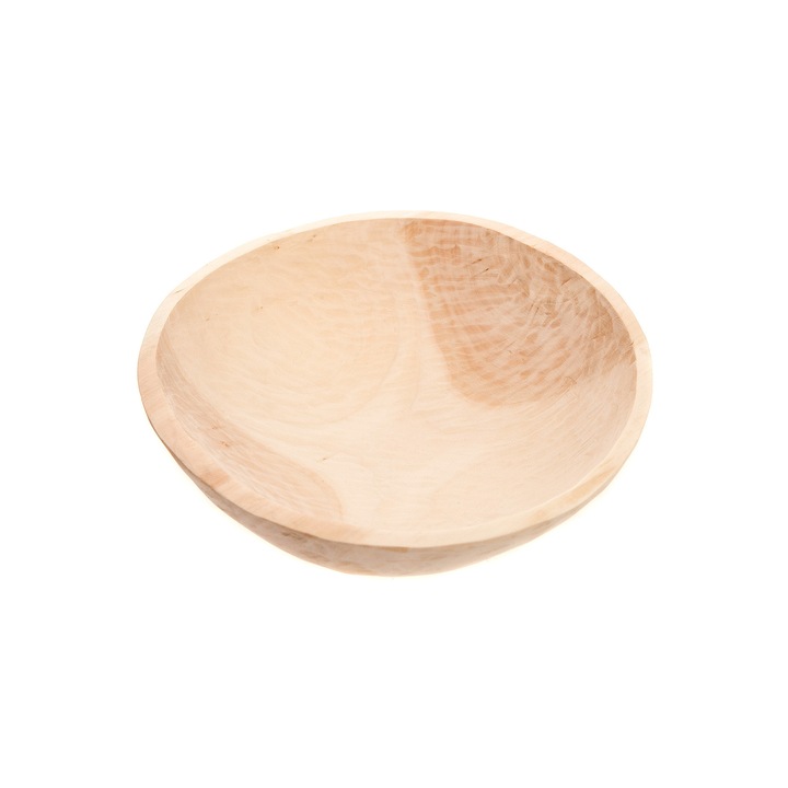 Vas din lemn, rotund, lemn natur, 13.5 x 28 cm