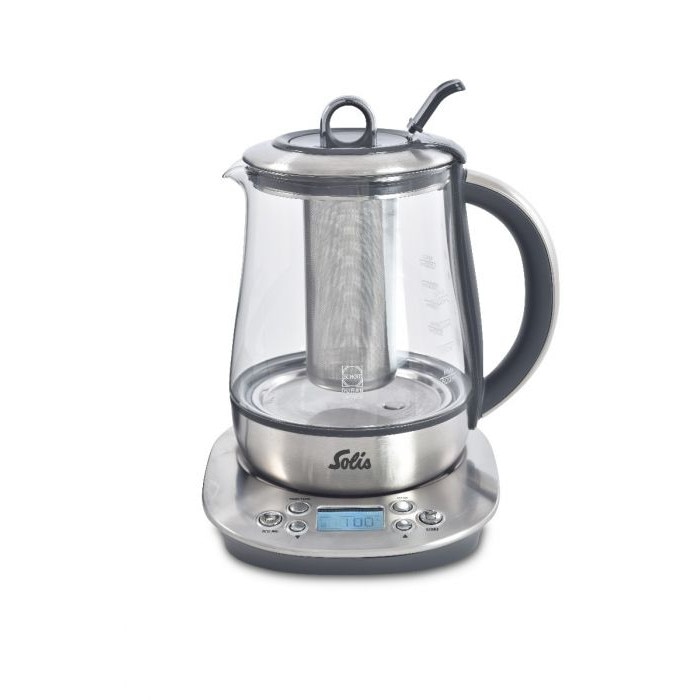 Fierbator cu infuzor pentru ceai Solis, Tea Kettle Digital 5515, 11 programe temperatura, afisaj digital, capacitate de 1,2 l, inox