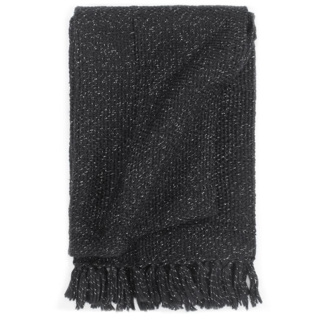 Patura decorativa vidaXL, Poliester, 125 x 150 cm, Antracit