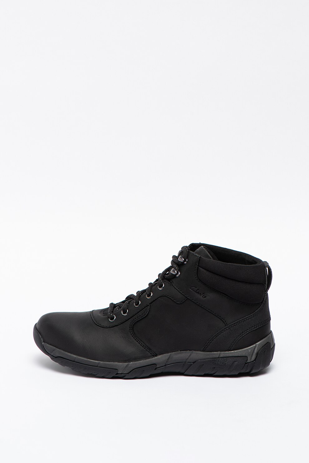 Clarks, Ghete de piele si material textil Grove Hi, Negru, 6.5