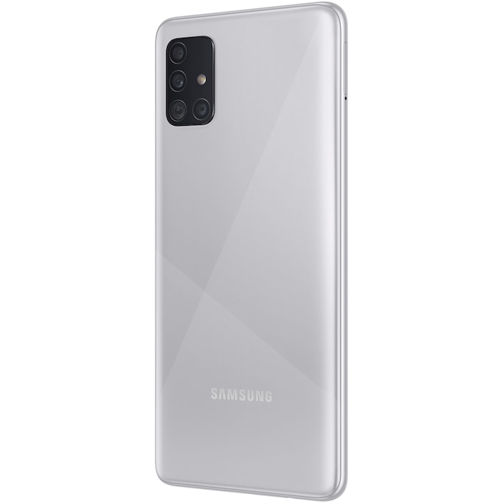 Telefon mobil Samsung Galaxy A51, Dual SIM, 128GB, 4GB RAM, 4G, Prism Silver