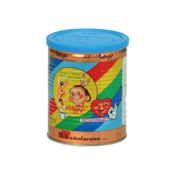 Cafea macinata Passalacqua Deup Decofeinizata cutie metalica 250 g