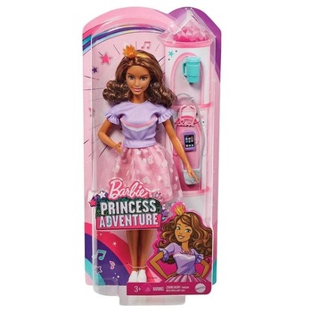 Papusa Barbie, Princess Adventure papusa Teresa, cu par saten si accesorii, 30 cm, 3 ani+ Papusa Barbie, Princess Adventure papusa Teresa, cu par saten si accesorii, 30 cm, 3 ani+