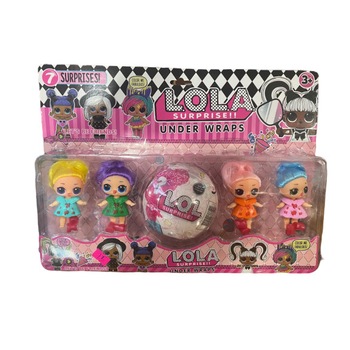 Set papusa Lola cu surprize si 4 figurine Set papusa Lola cu surprize si 4 figurine