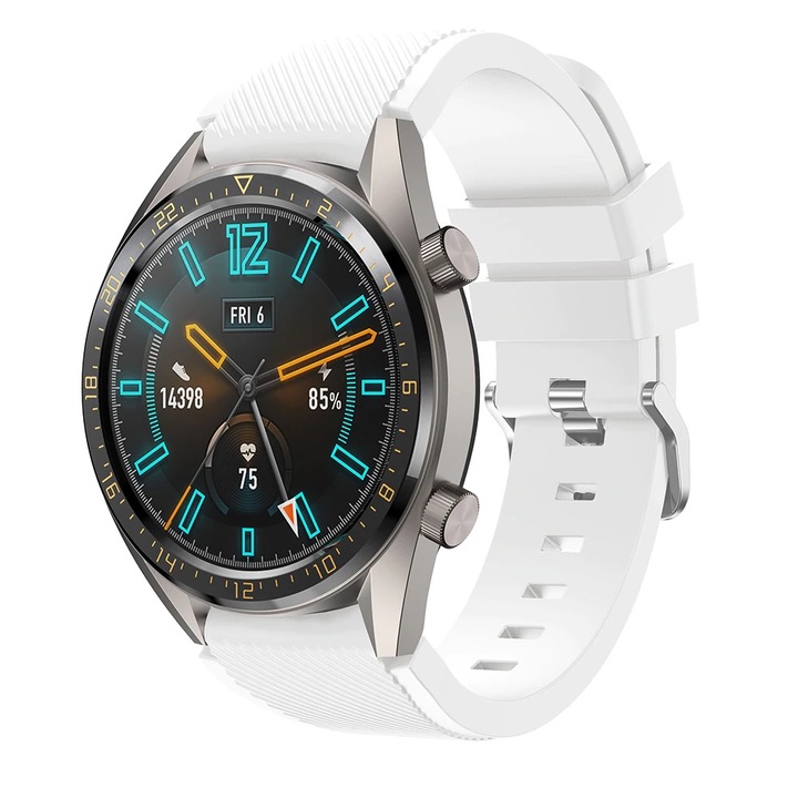 Karkötőpánttal kompatibilis okosóra Samsung Gear S3 / Frontier, gyorskioldó, 22 mm, fehér