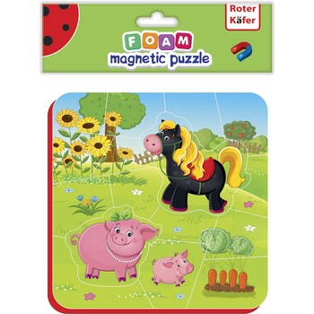 Puzzle magnetic Ferma, 16 piese, RK5010-06, Roter Kafer Puzzle magnetic Ferma, 16 piese, RK5010-06, Roter Kafer