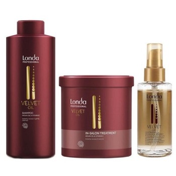 Pachet cu Ulei de Argan Londa Professional Velvet Oil - Sampon, Masca Tratament, Ulei Pachet cu Ulei de Argan Londa Professional Velvet Oil - Sampon, Masca Tratament, Ulei