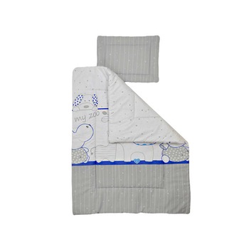 Lenjerie pat - 5 piese MyKids - Animale - albastru-gri Lenjerie pat - 5 piese MyKids - Animale - albastru-gri
