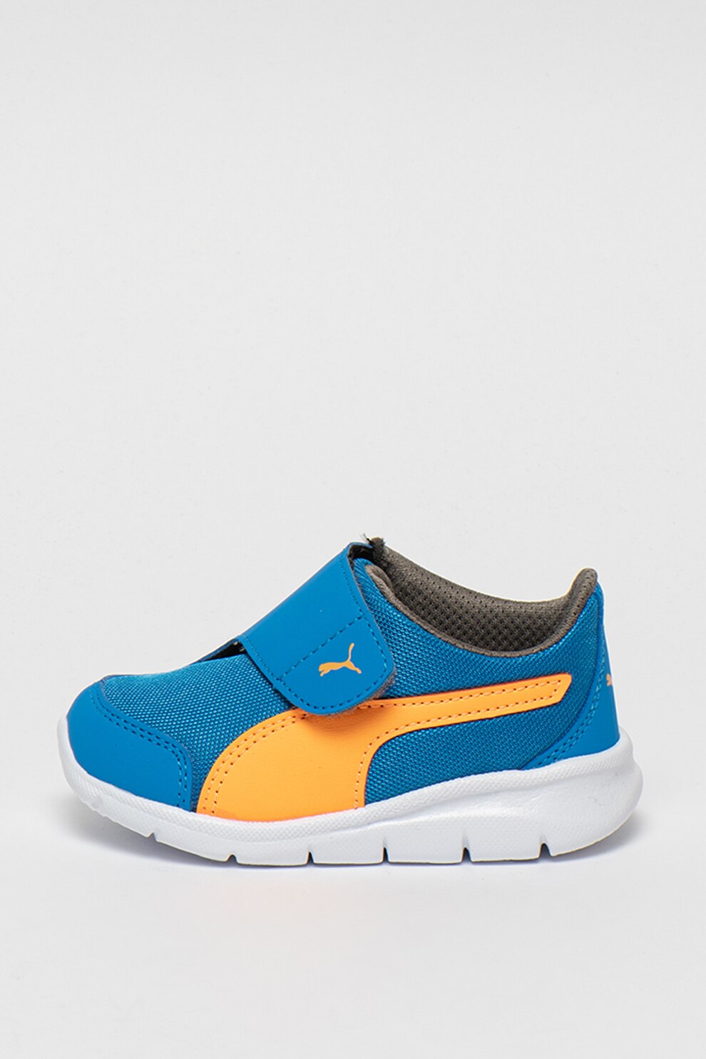 Puma, Pantofi sport colorblock cu banda velcro Bao 3 AC, Albastru royal/Oranj, 20 EU