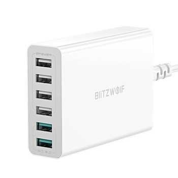 Accesoriu Blitzwolf Bw-S15 Charger 6X Usb , Qc 3.0, 60 W (White) Accesoriu Blitzwolf Bw-S15 Charger 6X Usb , Qc 3.0, 60 W (White)
