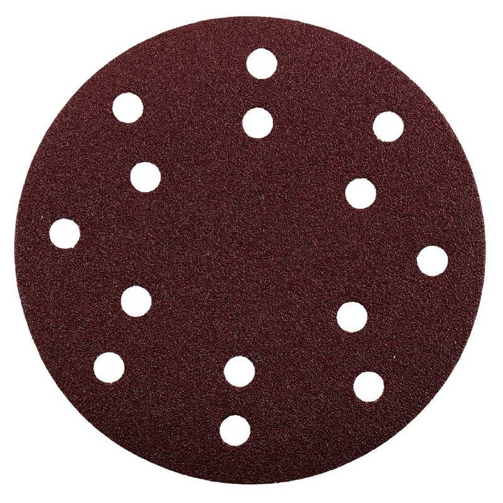 Set 25 buc disc de slefuire QUICK-STICK pentru lemn si metal Ø 150 mm, Granulatie, 60-120-180, oxid de aluminiu, cu gauri, KWB Professional