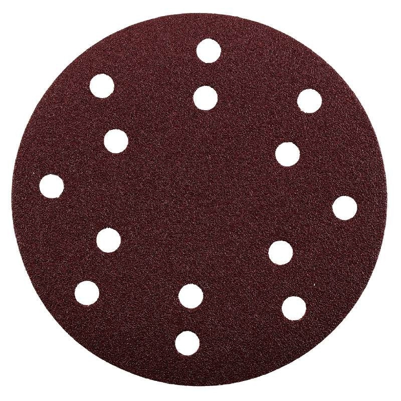 Set 5 buc. disc de slefuire QUICK-STICK pentru lemn si metal Ø 150 mm, Granulatie 80, oxid de aluminiu, cu gauri, KWB Professional