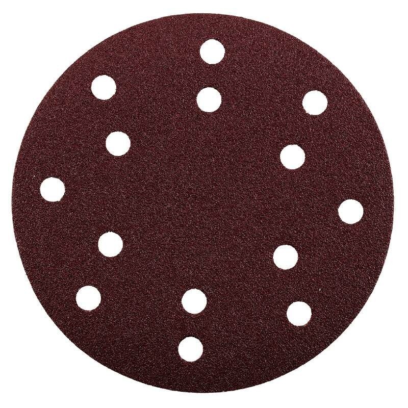 Set 5 buc. disc de slefuire QUICK-STICK pentru lemn si metal Ø 150 mm, Granulatie 60, oxid de aluminiu, cu gauri, KWB Professional