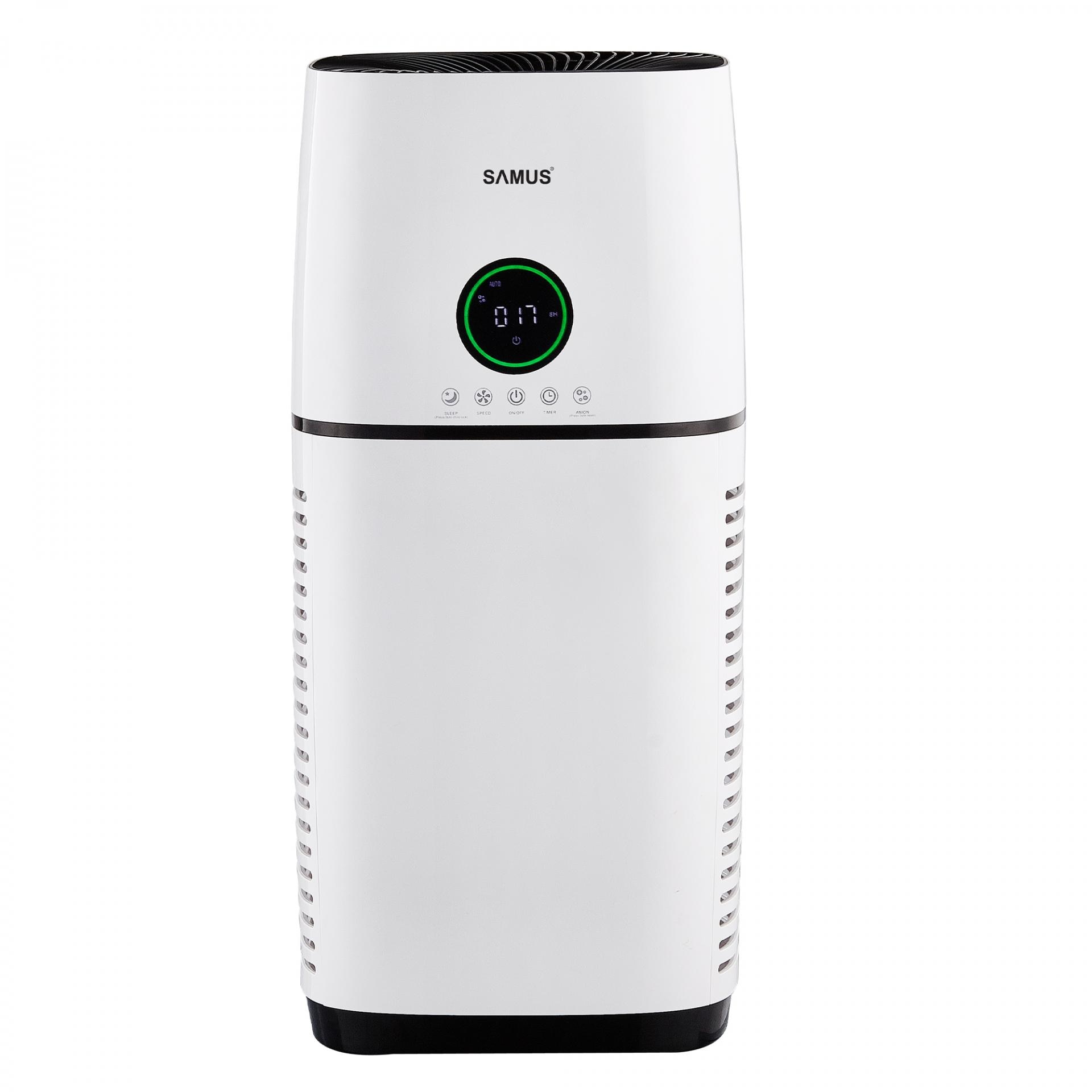 Purificator de aer Samus EXPERT 66 WIFI, Filtrare in 3 trepte, CADR 500 m3/h, Senzor prezenta fum/praf, Senzor PM 2,5 , Alb