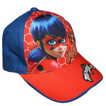 Sapca fete, Buburuza, rosu cu albastru 52 cm Sapca fete, Buburuza, rosu cu albastru 52 cm