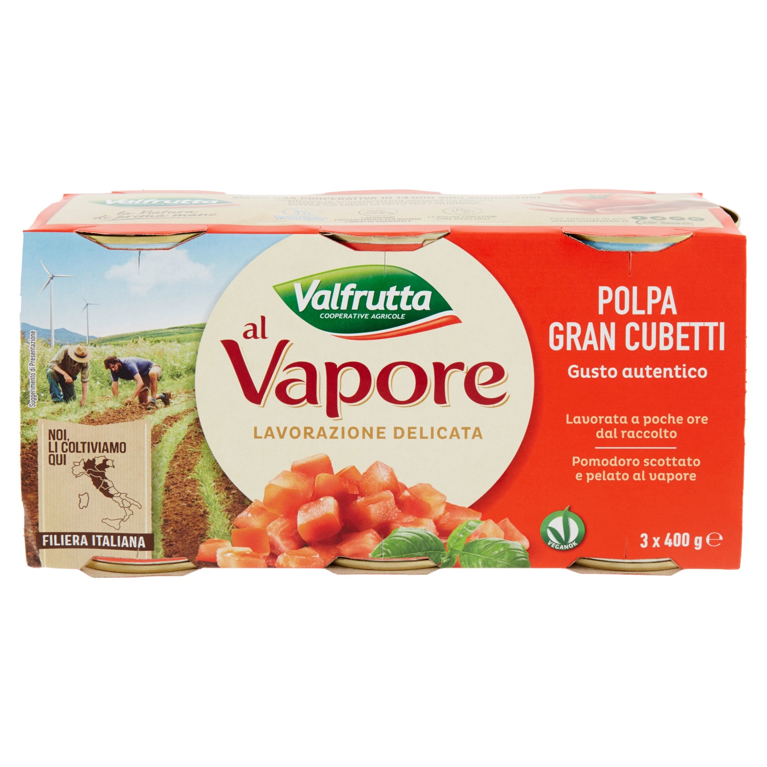 Pulpa de rosii Al Vapore 3x400g Valfrutta