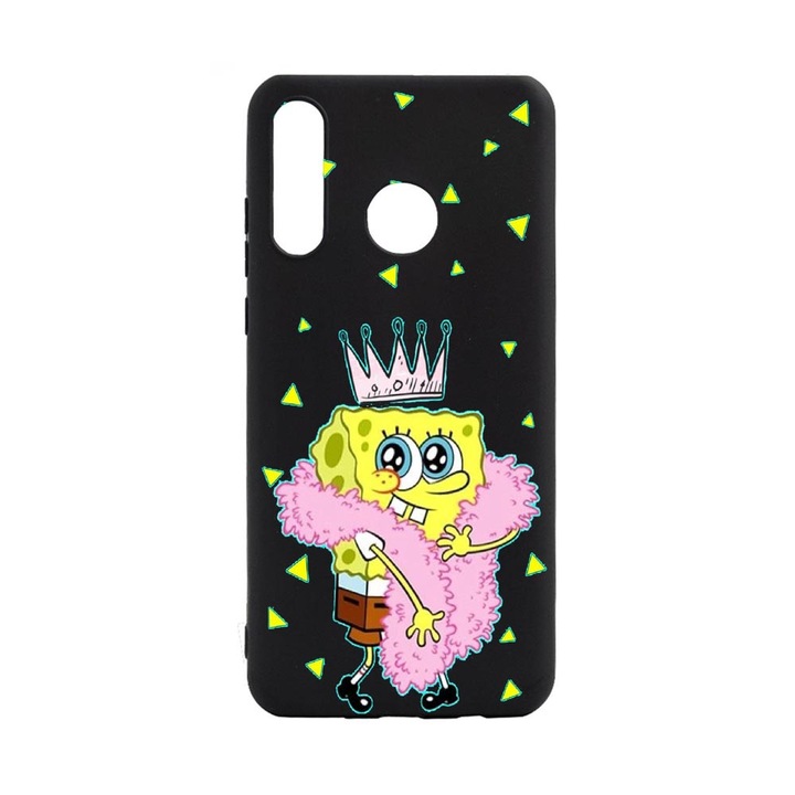 Husa Huawei P30 Lite, Spongebob, rezistenta la uzura, anti-alunecare, din silicon Premium, B597