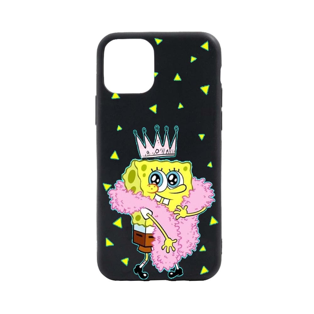 Husa Apple iPhone 11 Pro, Spongebob, rezistenta la uzura, anti-alunecare, din silicon Premium, B597