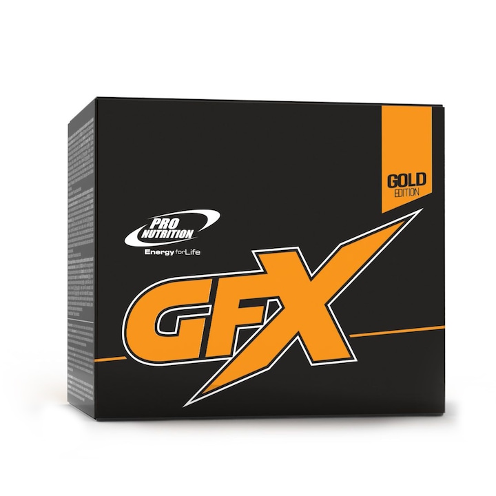 Gainer pentru dezvoltare musculara, GFX Gold edition, ciocolata alune, 15 plicuri x 30g
