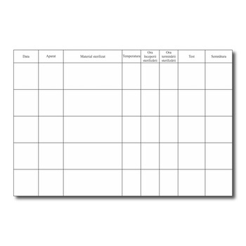 Registru de sterilizare pentru coafor frizerie cosmetica manichiura, Format A4 Registru de sterilizare pentru coafor frizerie cosmetica manichiura, Format A4